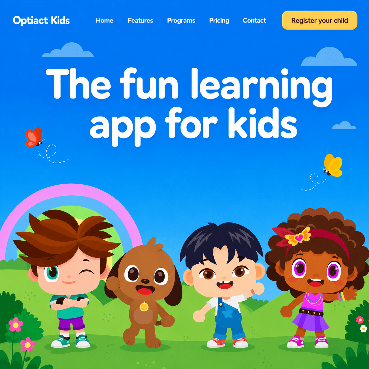 Optiact website design example 2