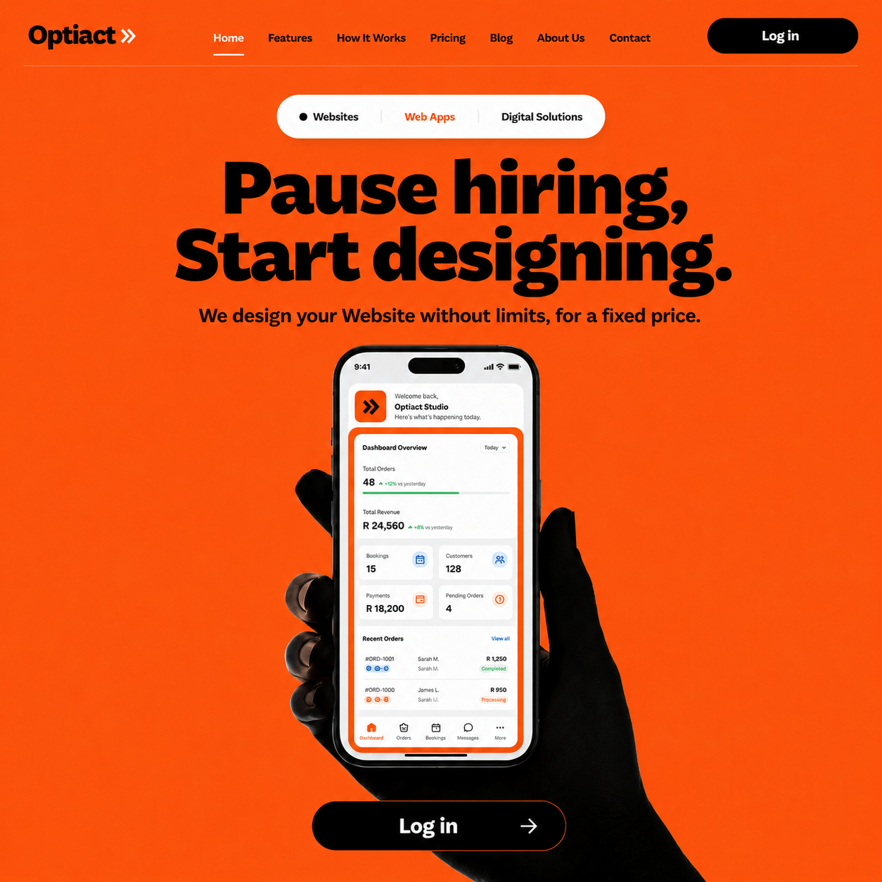 Optiact website design example 3