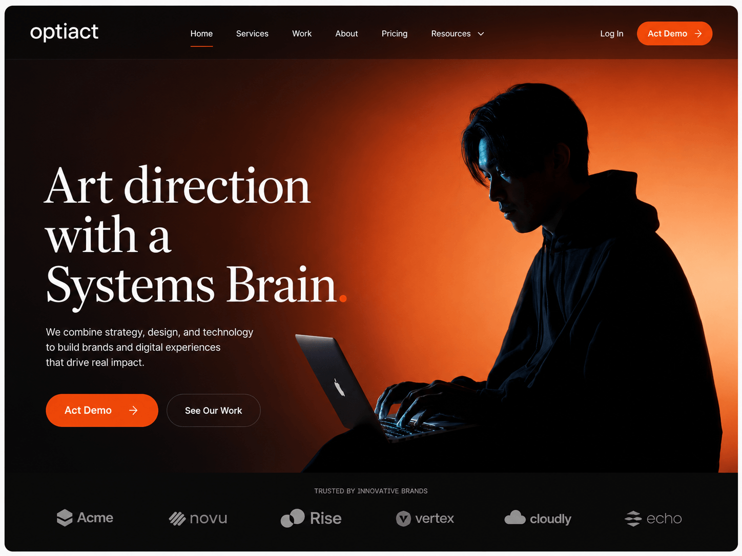 Optiact website design example 6