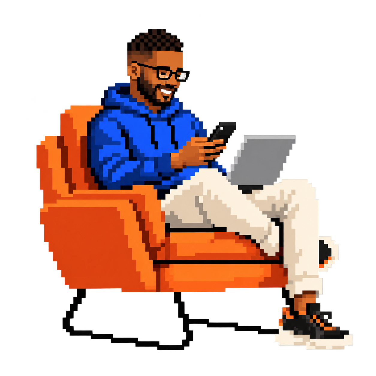 Business owner using a smartphone and digital business tools